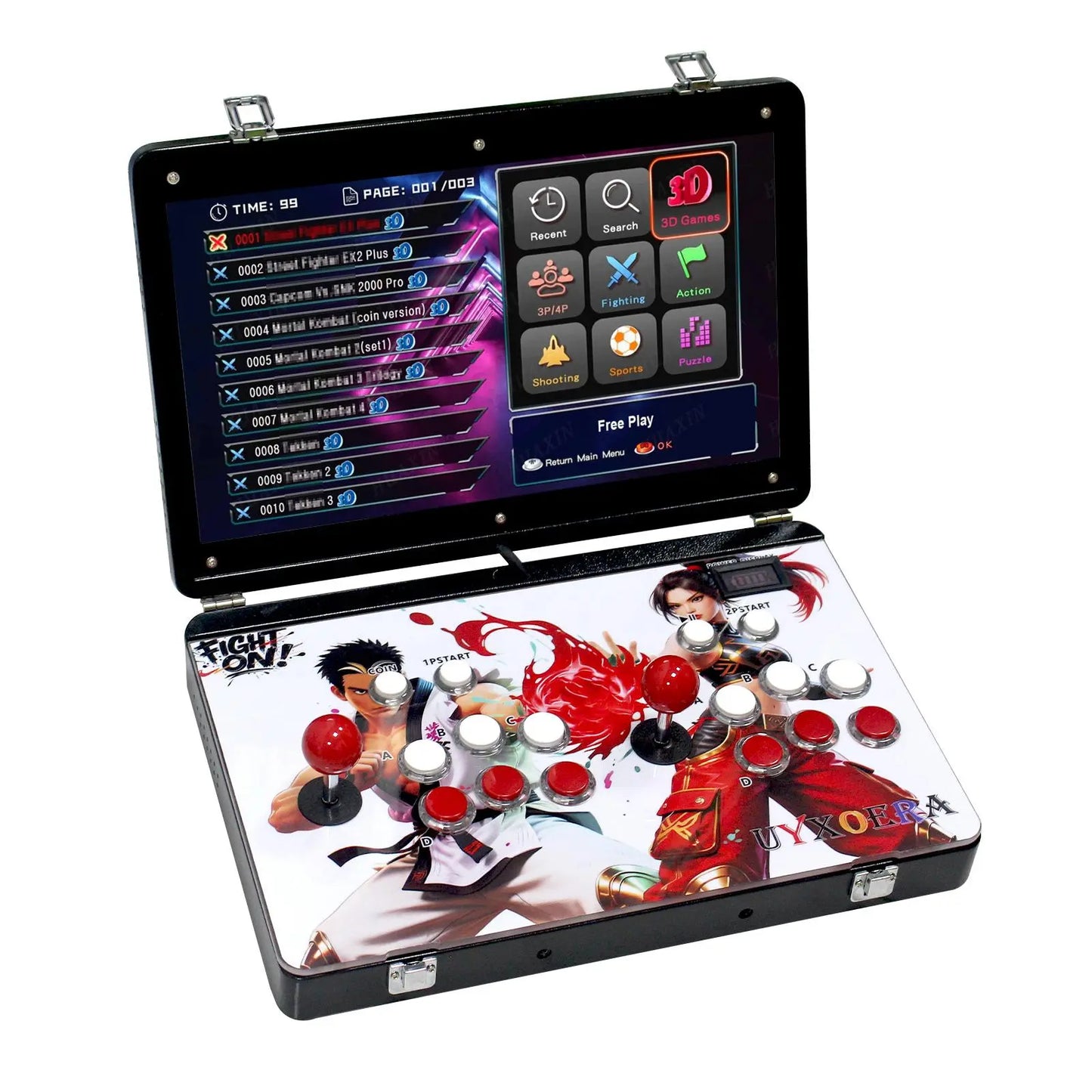 ✨80%OFF✨9800 in 1 Hand-held Portable Selected Arcade Game Console 17.5-inch HD Screen Dual Players Box DX, Retro Video Game Machine Search/Hide/Save/Load/Pause Games