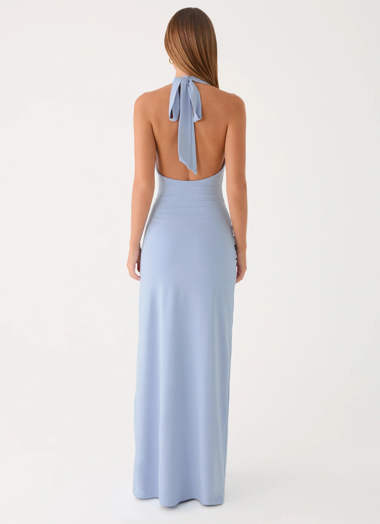 Cristal Halter Maxi Dress - Blue