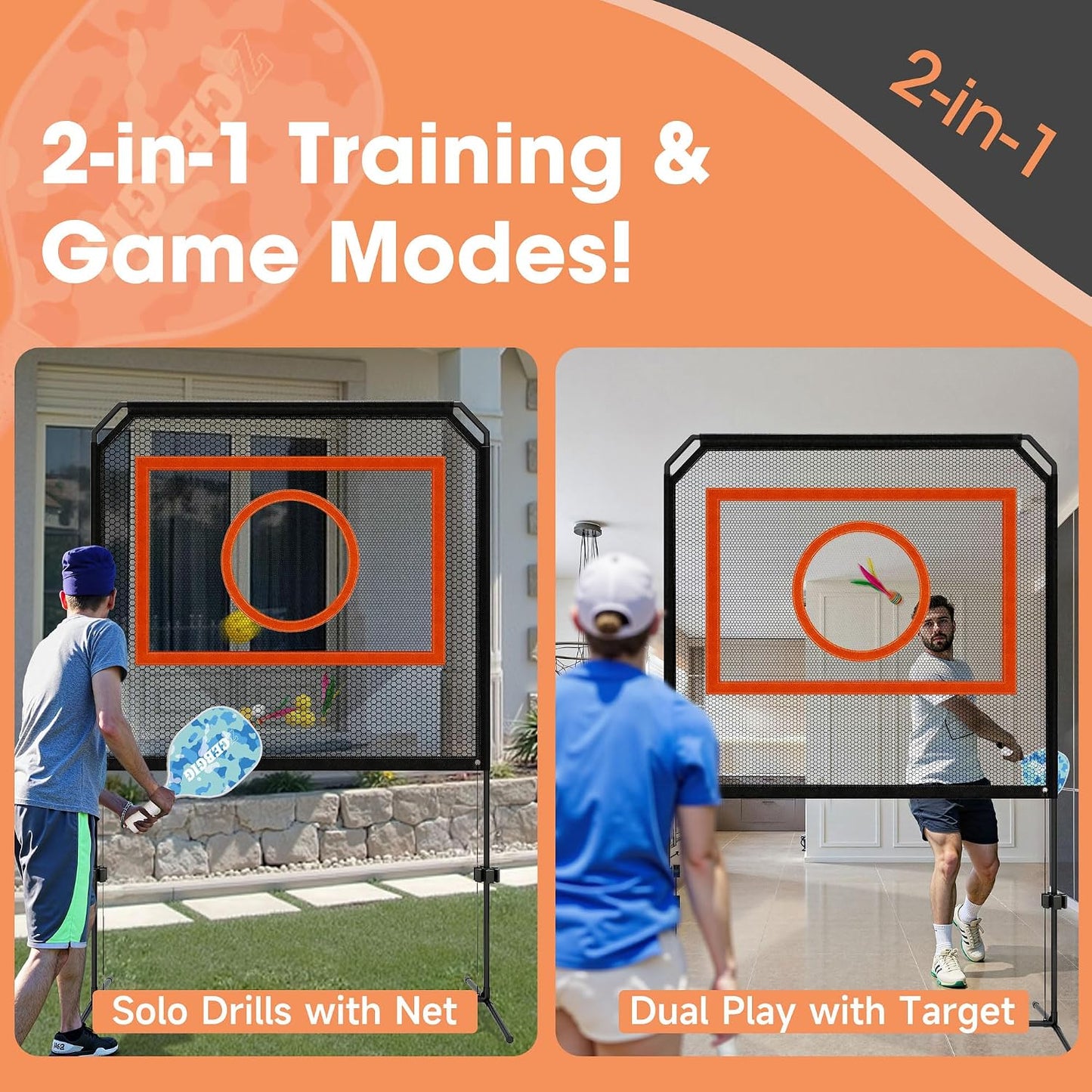 Portable Pickleball Net – Regulation Size Outdoor & Indoor Paddle Game Set with Ball Catch Net & Removable Target – Heavy Duty Steel Frame, Carry Bag – Family Fun for Backyard, Park, Beach