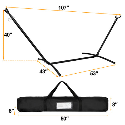 Segawe Portable Double Outdoor Hammock with 9FT Stand Set, Carry Case, 7 Brown, Spacious Comfortable Durable Hammock, Sturdy Stand, Outdoor Porch Swing, Patio Furniture, Backyard Garden Accessories, Outdoor Patio Swing, Breathable,father'sdaygifts,camping