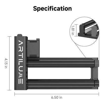 Laser Rotary Roller, 360° Y-Axis Rotary Module for Cylindrical Engraving, Adjustable 6–164mm Diameter, Compatible with ARTILUME U1/T1/T1 Pro and Most Laser Engravers