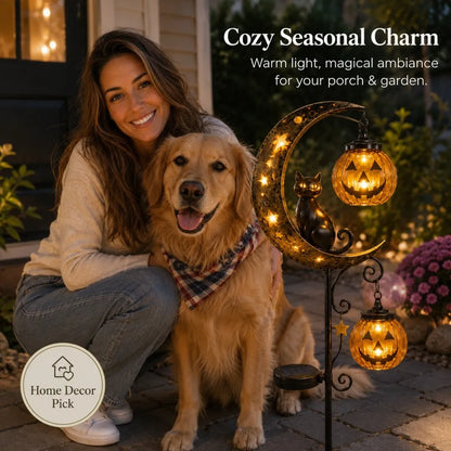 🎃Halloween Early Bird Special Sale 50% OFF-Pumpkin Moon Garden Stake Light