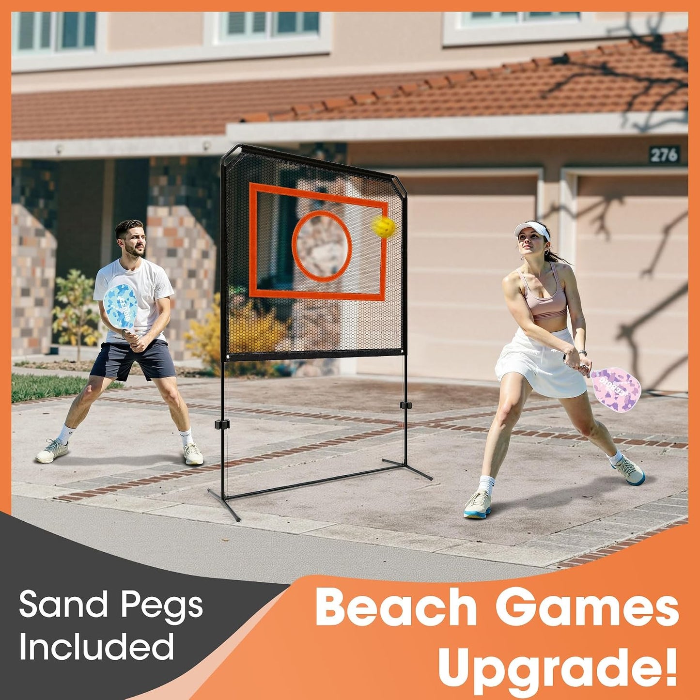 Portable Pickleball Net – Regulation Size Outdoor & Indoor Paddle Game Set with Ball Catch Net & Removable Target – Heavy Duty Steel Frame, Carry Bag – Family Fun for Backyard, Park, Beach
