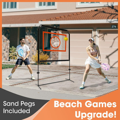 Portable Pickleball Net – Regulation Size Outdoor & Indoor Paddle Game Set with Ball Catch Net & Removable Target – Heavy Duty Steel Frame, Carry Bag – Family Fun for Backyard, Park, Beach