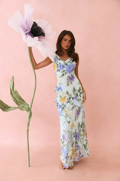 Petals Unfold Maxi Dress Print