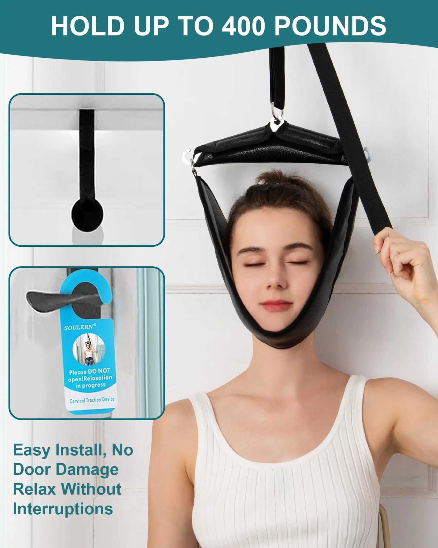 ✨50%OFF✨Neck Stretcher Cervical Traction Device for Home Use - Over The Door Cervical Traction Device for Decompression Home Physical Therapy, Portable Neck Traction Device for Neck Pain