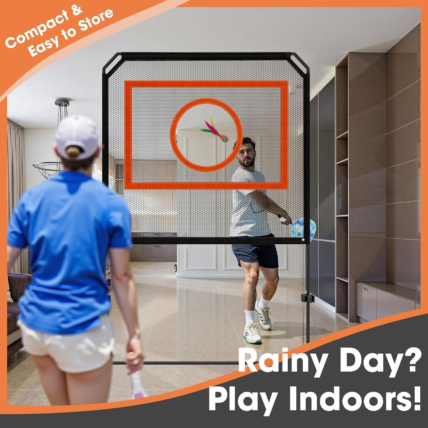 Portable Pickleball Net – Regulation Size Outdoor & Indoor Paddle Game Set with Ball Catch Net & Removable Target – Heavy Duty Steel Frame, Carry Bag – Family Fun for Backyard, Park, Beach