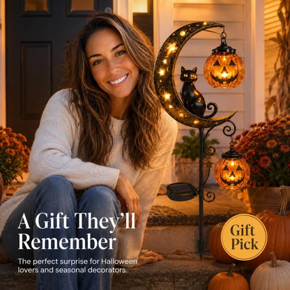 🎃Halloween Early Bird Special Sale 50% OFF-Pumpkin Moon Garden Stake Light