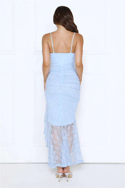 Starlet Glow Lace Midi Dress Blue