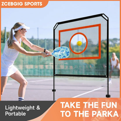 Portable Pickleball Net – Regulation Size Outdoor & Indoor Paddle Game Set with Ball Catch Net & Removable Target – Heavy Duty Steel Frame, Carry Bag – Family Fun for Backyard, Park, Beach