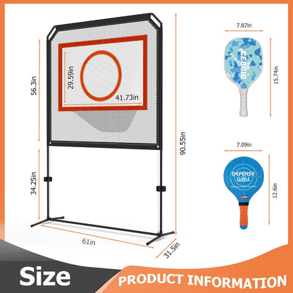 Portable Pickleball Net – Regulation Size Outdoor & Indoor Paddle Game Set with Ball Catch Net & Removable Target – Heavy Duty Steel Frame, Carry Bag – Family Fun for Backyard, Park, Beach