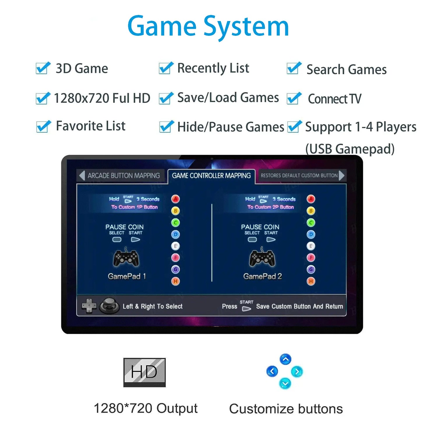 ✨80%OFF✨9800 in 1 Hand-held Portable Selected Arcade Game Console 17.5-inch HD Screen Dual Players Box DX, Retro Video Game Machine Search/Hide/Save/Load/Pause Games