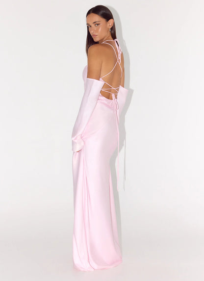 Breathe Me Long Sleeve Maxi Dress - Baby Pink