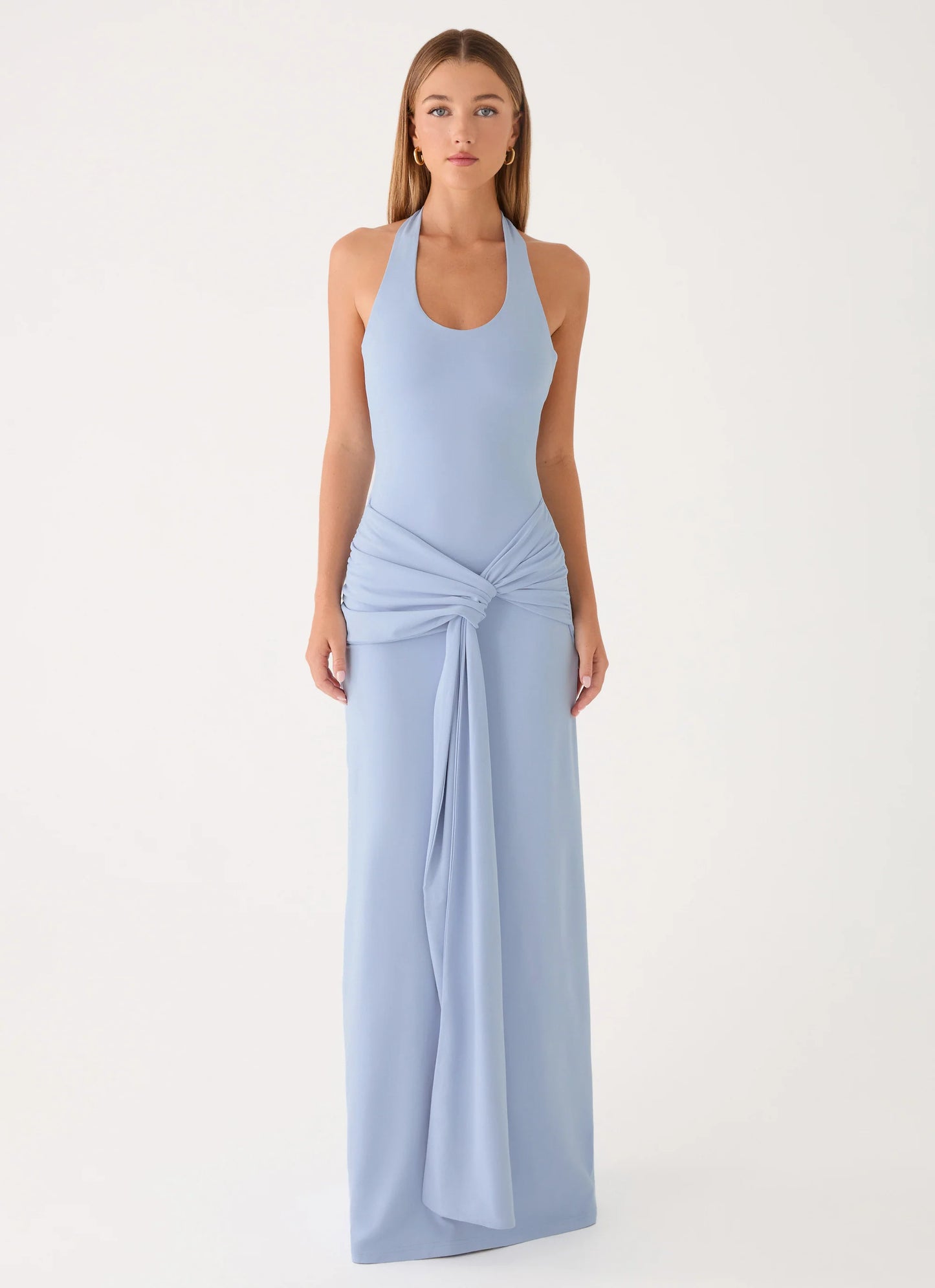 Cristal Halter Maxi Dress - Blue
