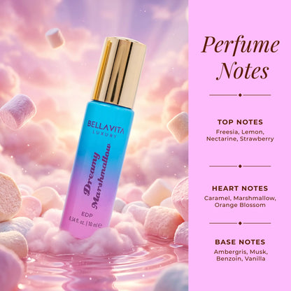 Bellavita Luxury Gourmand Trend Series | 5 Dessert-Inspired Fragrance Set | Steamy Coffee, Bare Banana, Caramel Crush, Dreamy Marshmallow & Cherry Lust | Long-Lasting Women's Fragrances | Perfect Gift for Her
